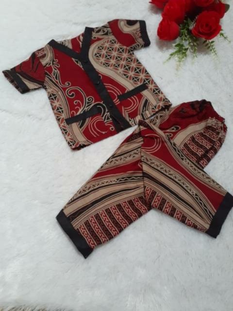 Baju Setelan Batik Piyama Anak Bayi Balita Cewek Cowok Lucu Dan Adem Banget Kekinian