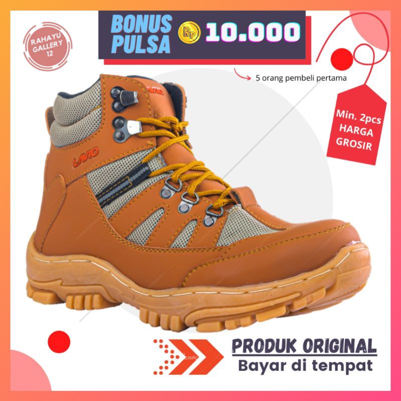 Lavio Armo Sepatu Safety Boots Pria Sol Karet Lentur Anti Licin