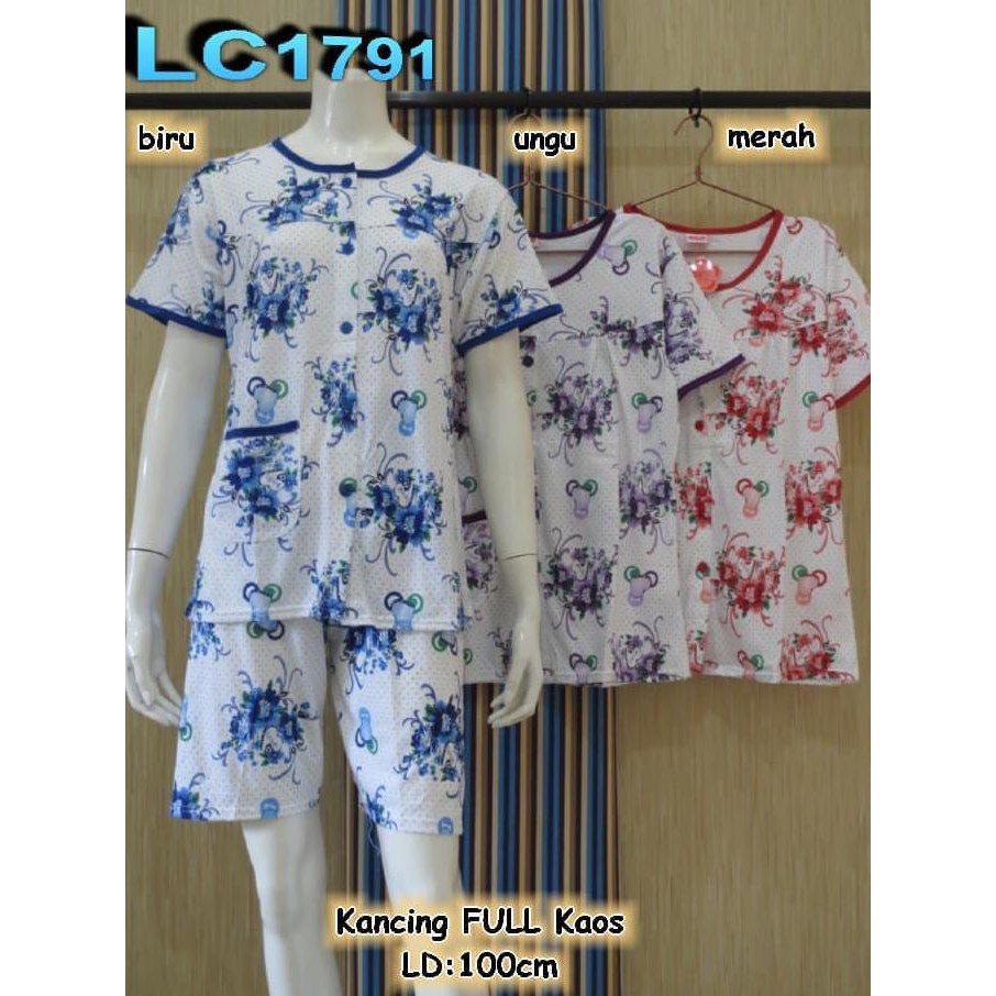 baju tidur kancing depan + piyama menyusui + busui + LC1791