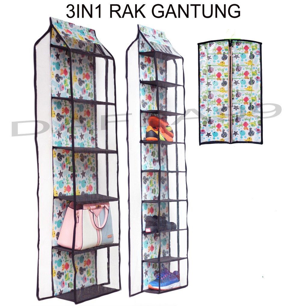 Rak gantung 3in1 alas triplek mika tebal