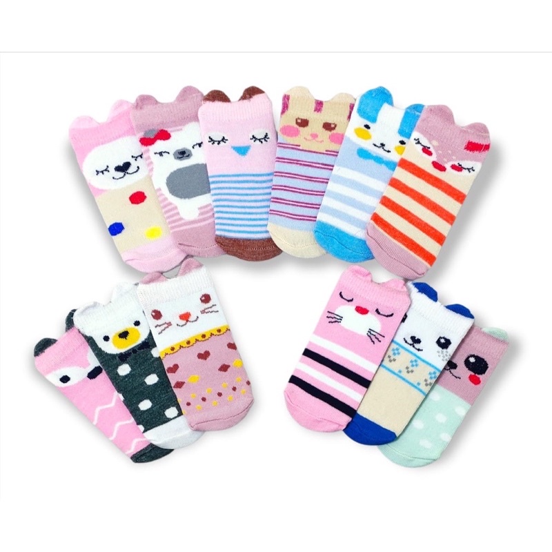 3 pasang Kaos kaki bayi Flower / Baby Kingdom 0-12 bulan