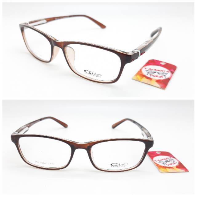 Paket lensa minus frame kacamata ginos brown