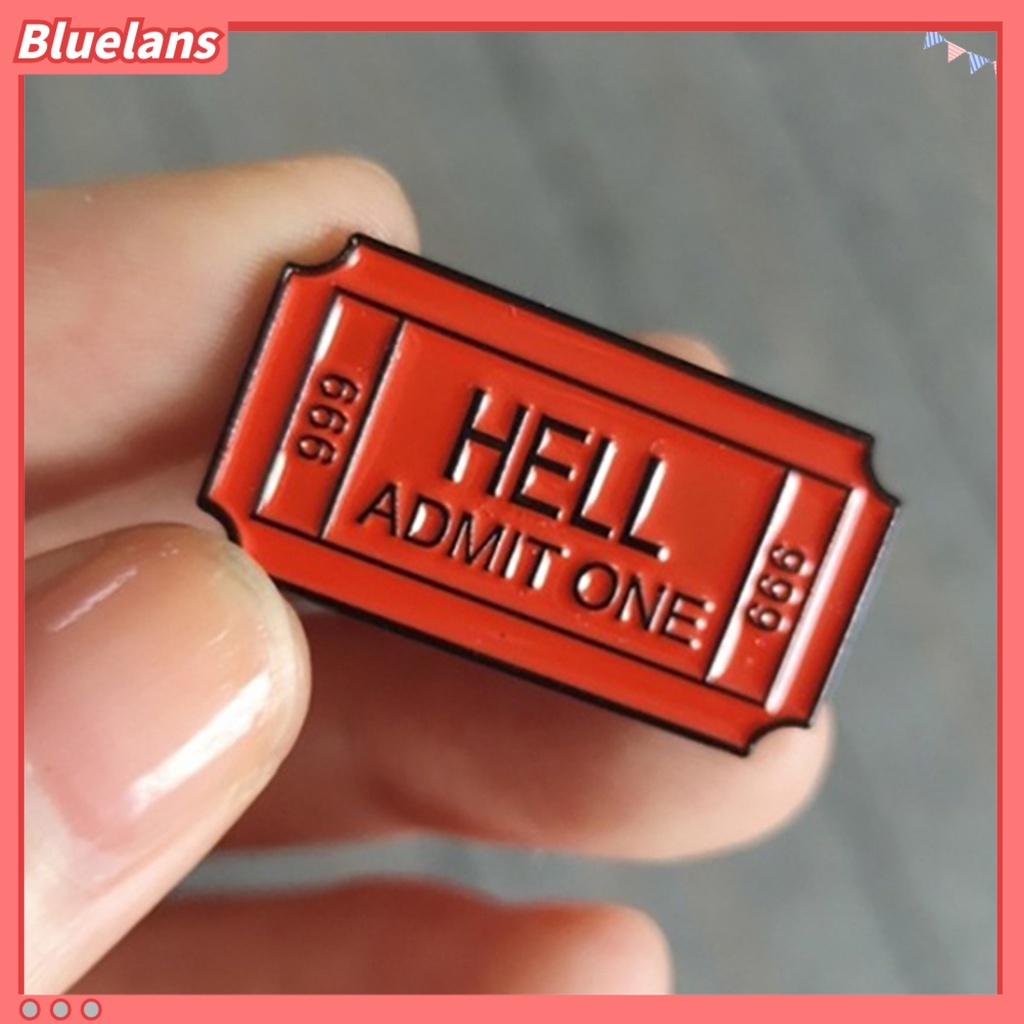 Bluelans Brooch Pin English Letter Clothes Decor Alloy English Letter Hell Admit One Badges Metal Brooch