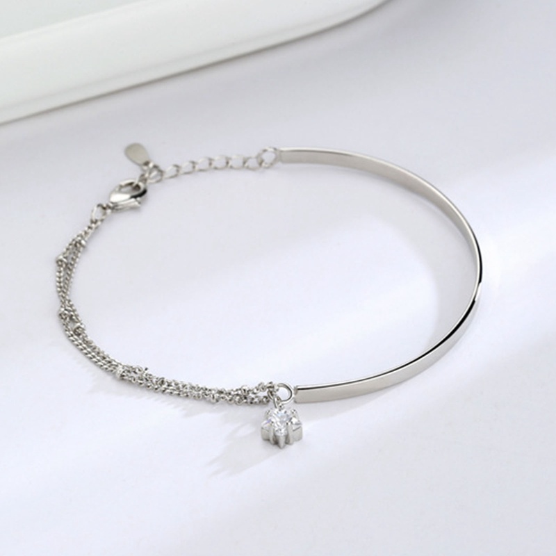 Gelang Rantai Silver 925 Hias Zircon Bentuk Bintang Untuk Wanita