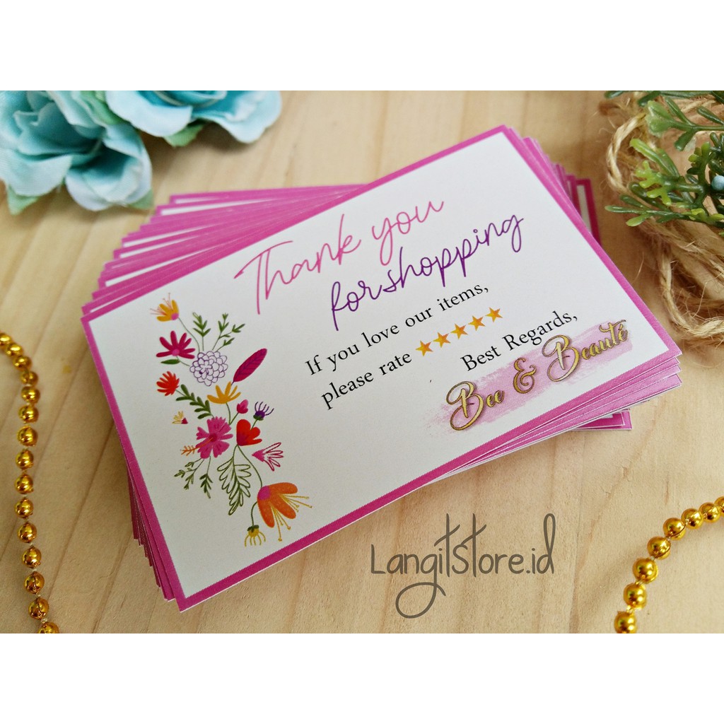 Thank You Card For Online Shop Kartu Ucapan Terima Kasih Landscape Thanks Card Indonesia