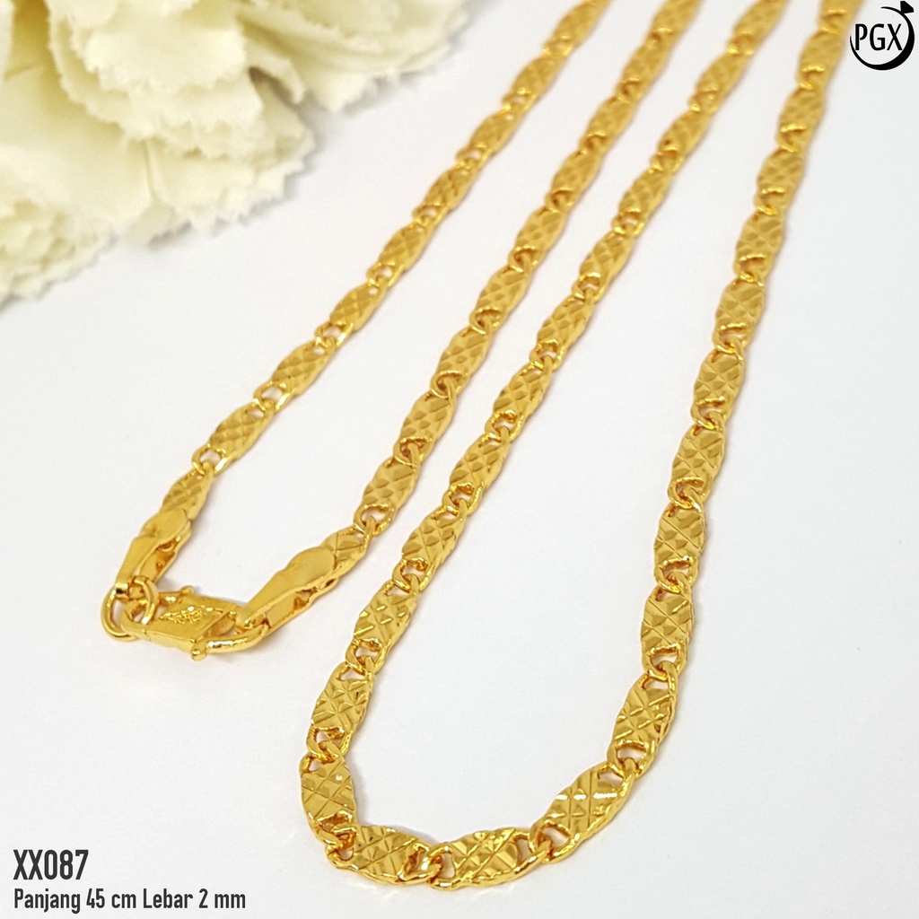 PGX Kalung Pria Wanita Xuping Perhiasan Lapis Emas Aksesoris Fashion Premium - XX087