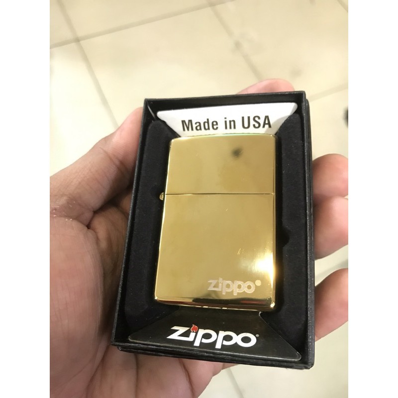 KOREK  GAS ZIPPO CROUM WARNA GOLD LOGO ZIPPO BAWAH / ZIPPO ANTIK