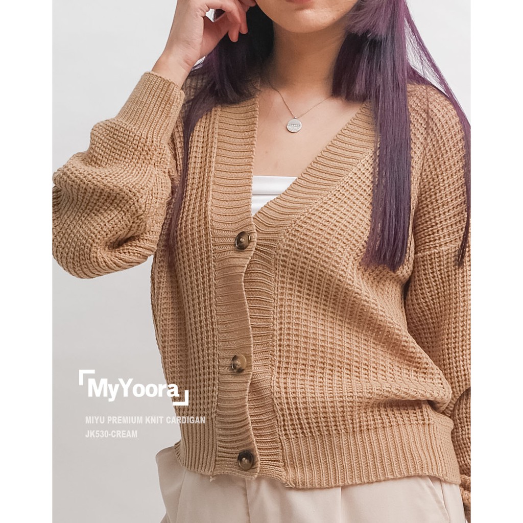 MyYoora Premium Knit Basic Cardigan Rajut JK530/JK525 /JK523-MiyuCream