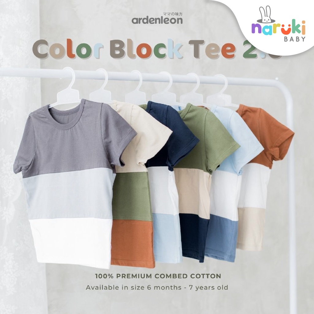 Arden Leon Unisex Color Block Tee 2.0 Kids Ardenleon Baju Atasan Anak