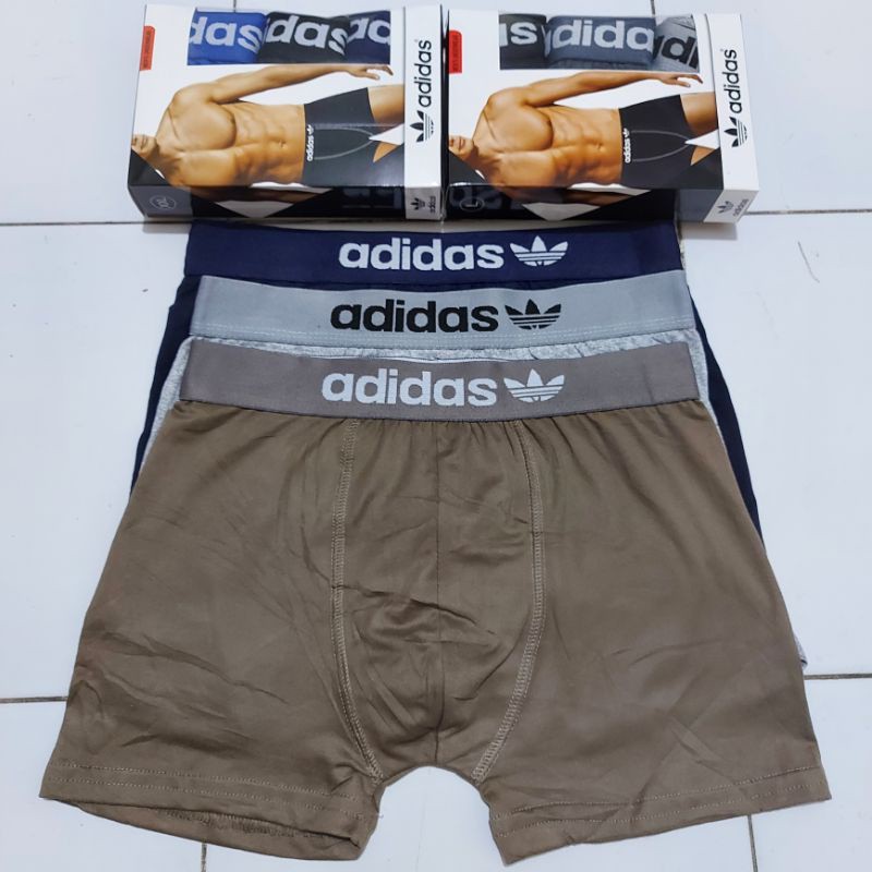 3 PCS - BOXER Celana Dalam Pria Dewasa dan Remaja ADIDAS Kualitas PREMIUM Bahan Lembut - Dalaman Anak Laki Laki - Kolor Cangcut Pria MURAH