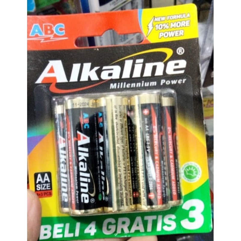 Baterai ABC Alkaline AA isi 6 pcs dan AAA isi 7 pcs