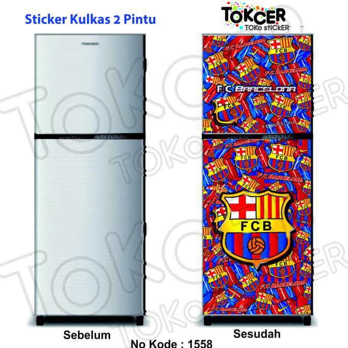 Terbaru Sticker Kulkas 2 Pintu Barcelona *