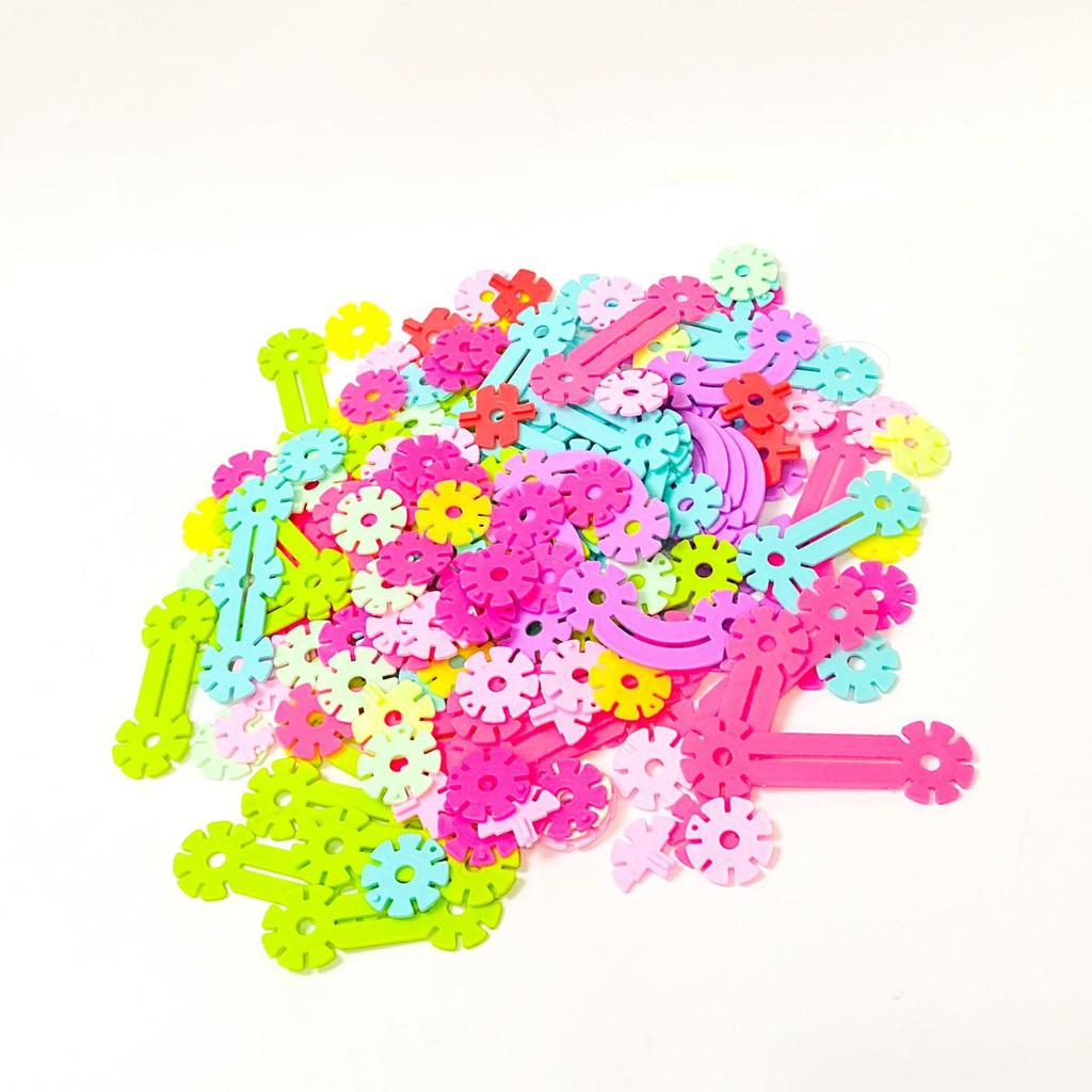 Kreatif Block Anak Bentuk Bunga - Puzzle Mainan Edukasi Anak