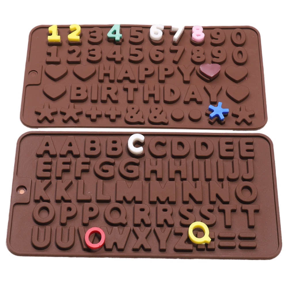 Alphabet Silikon Bentuk Huruf Epoxy abc angka number cetakan Cetakan 3D DIY silicone chocolate mold silikon coklat  cetakan fondant alat dekorasi clay sabun chef