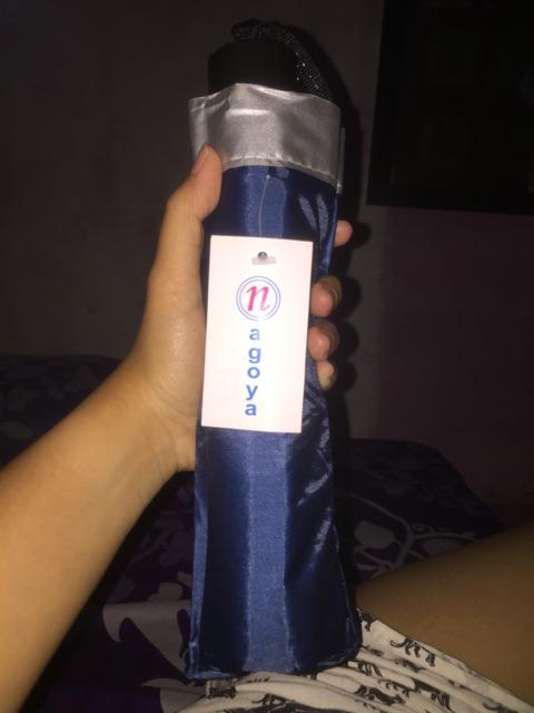 Payung Lipat Tiga Nagoya Model Polos Lapis Silver Dalam Anti Radiasi Matahari/ultraviolet