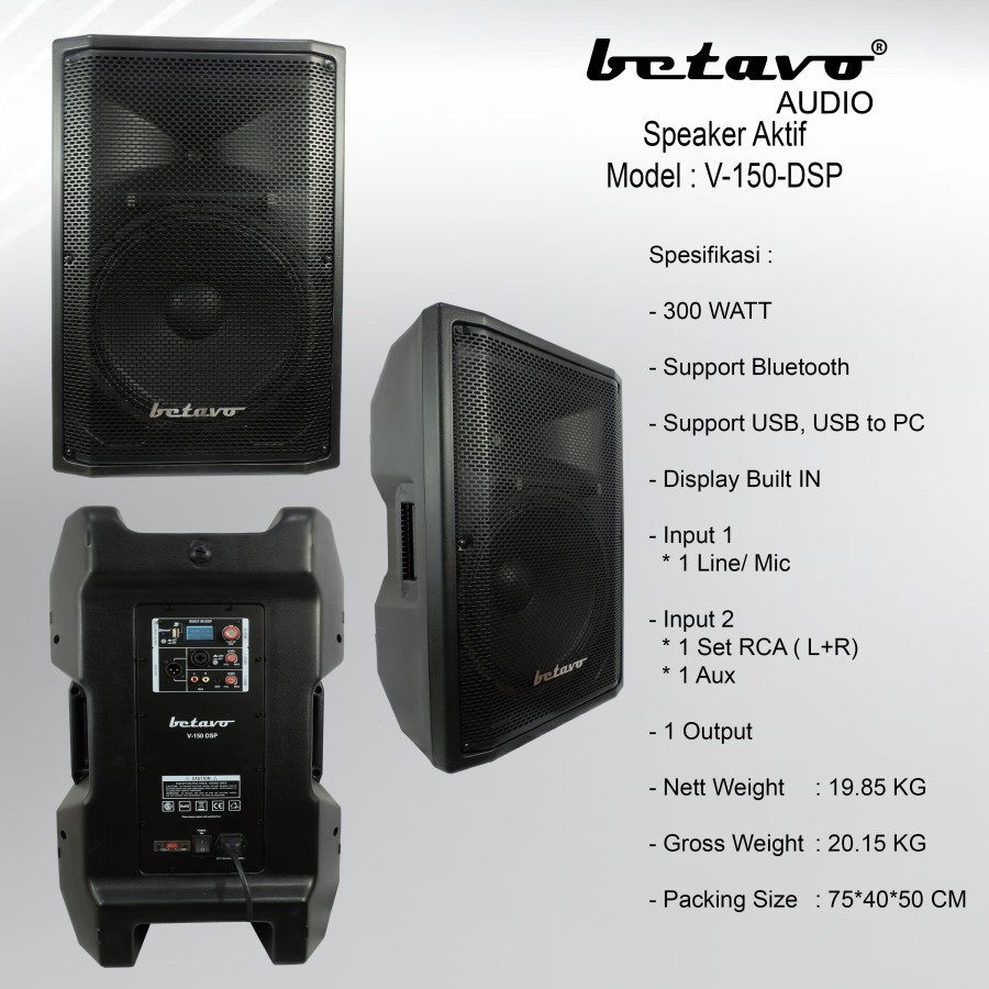 SPEAKER AKTIF 15 IN BETAVO DSP V 150SET PROFESSIONAL OFFICIAL STORE