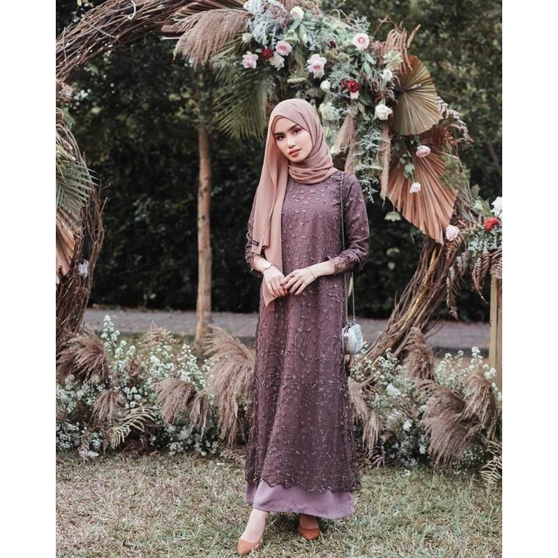 SHENAN DRESS KONDANGAN BRUKAT WANITA MUSLIMAH / DRESS / BRUKAT / DRESS LEBARAN / KEKINIAN