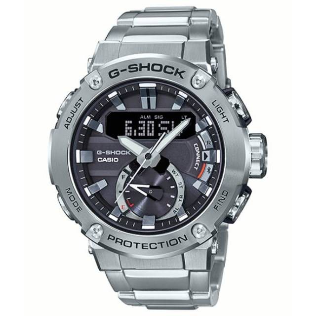 Jam Tangan Pria G-shock GST-B200D Chronograph Silver Stainless Free Box Ori