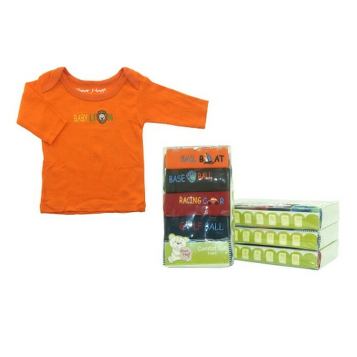 BY-4744 Baju Atasan Bayi Laklaki Isi 5/Kaos Panjang Murah