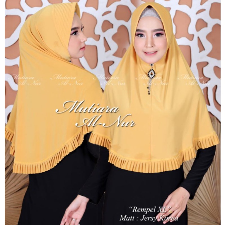Jilbab Instan Rempel XL/Kerudung Jersey Rempel Xl