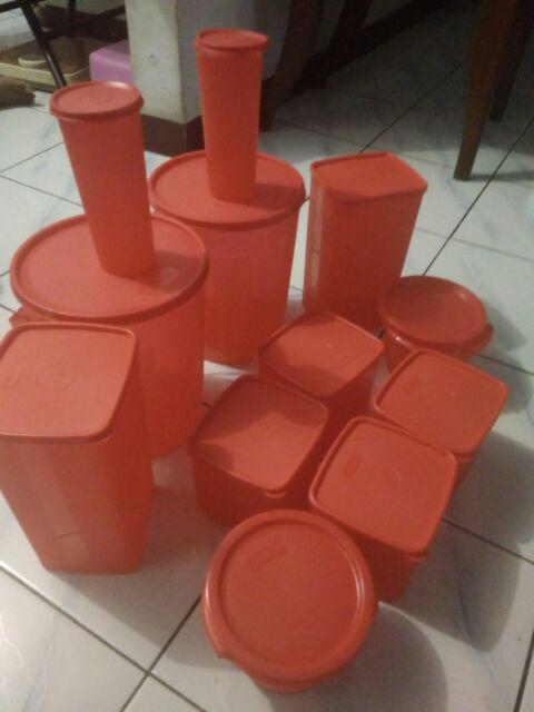 [indra] Set Merah Toples Bulat Isi 12pcs/sbmb 2242/bonus 2 Gelas/toples Peyek