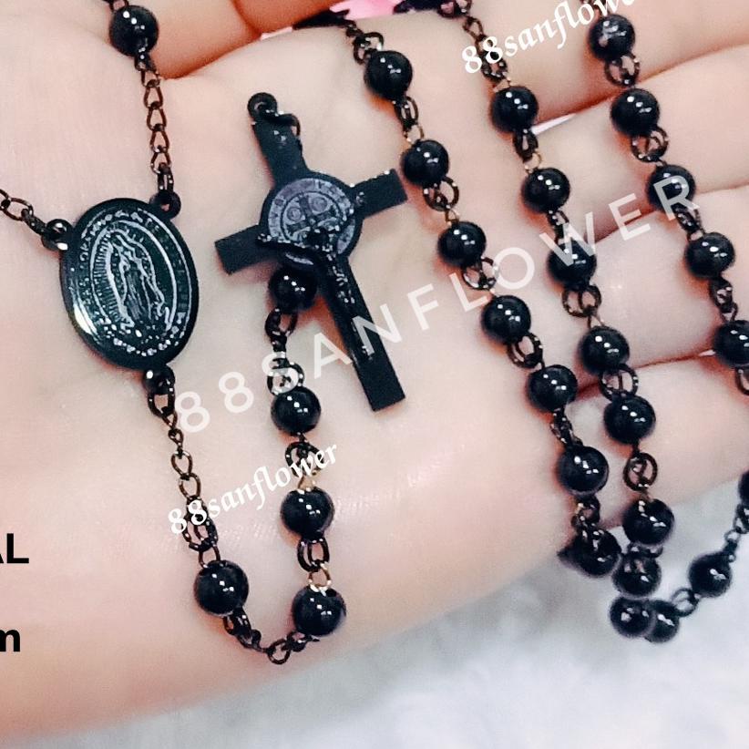 ROSARIO TITANIUM BLACK Kalung Rosario Titanium Hitam