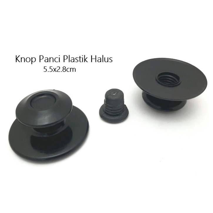 Knop Panci Plastik Hitam Halus 1pcs