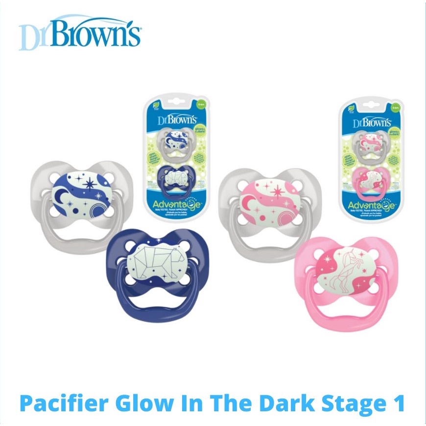 BOSU333 EMPENG DR BROWNS ADVANTAGE PACIFIER GLOW IN THE DARK ASSORTED ISI 2