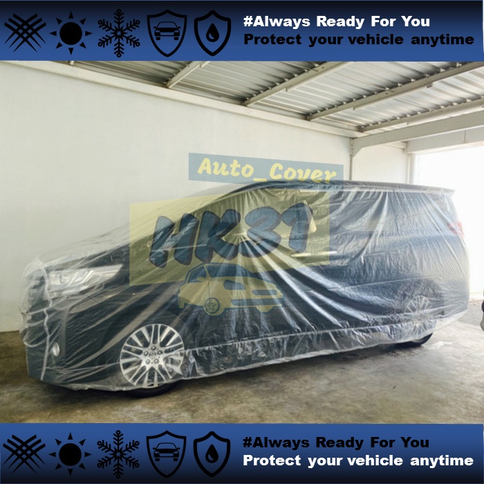 cover mobil transparan - sarung mobil transparan - selimut plastik - Bening, S hibban