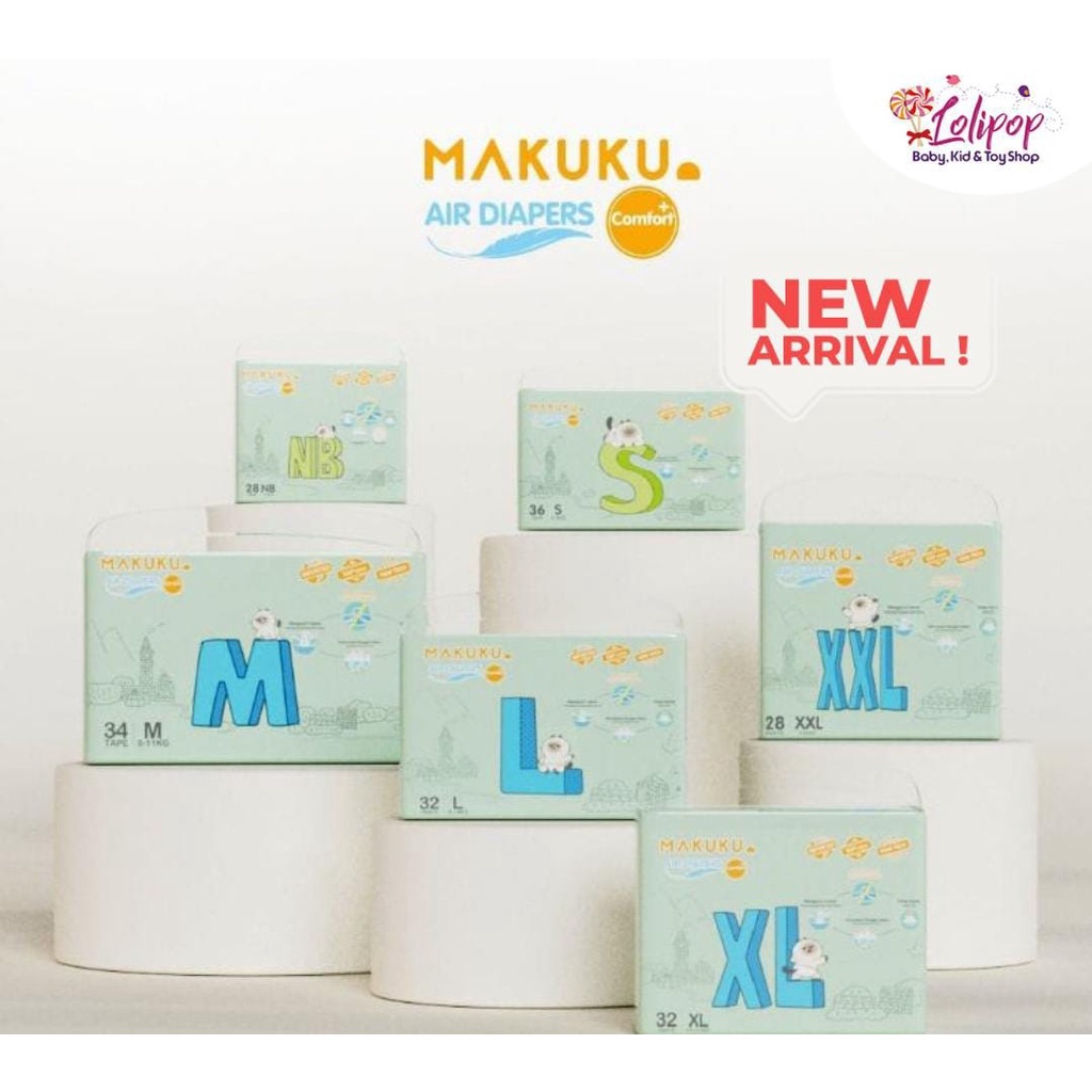 MAKUKU Air Diapers Comfort Plus S36/M34/L32/XL32/XXL28