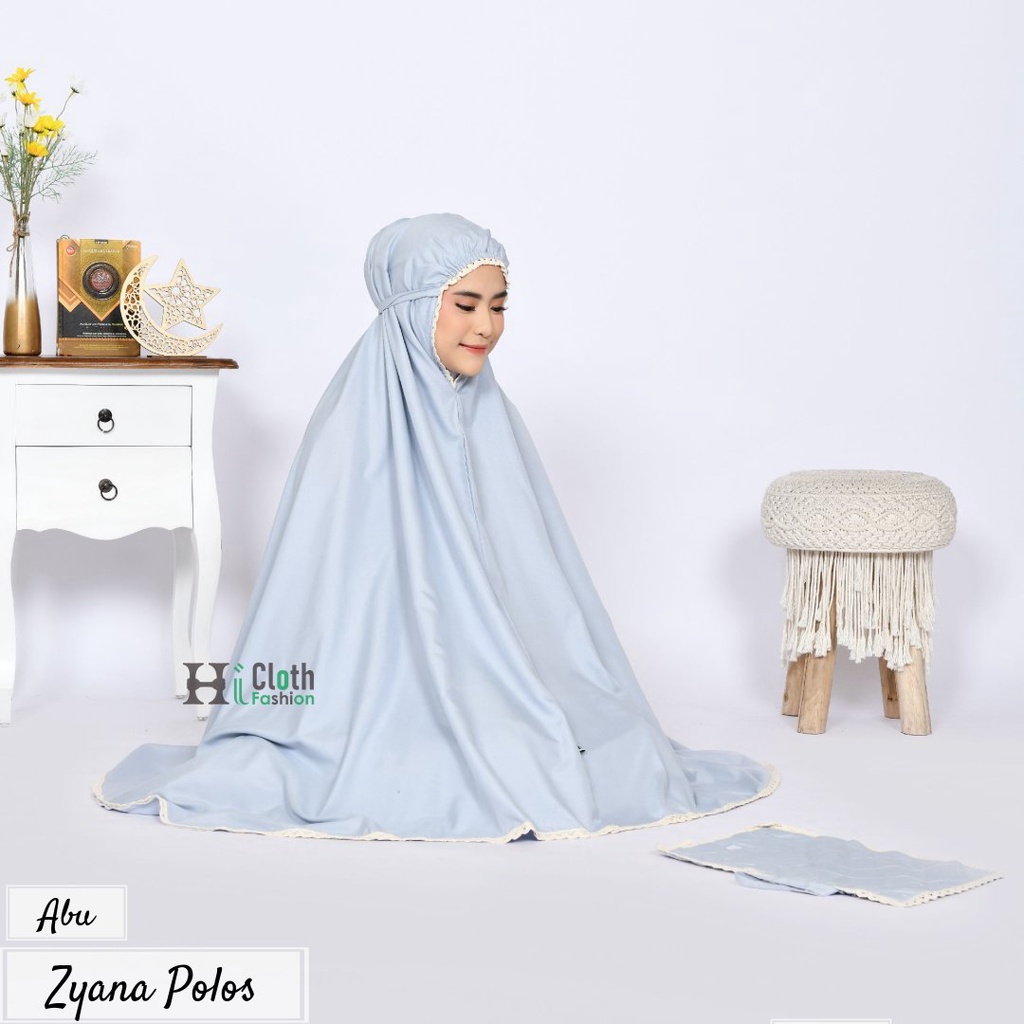 mukena polos katun micro + sajadah sujud yang bisa jadi tas