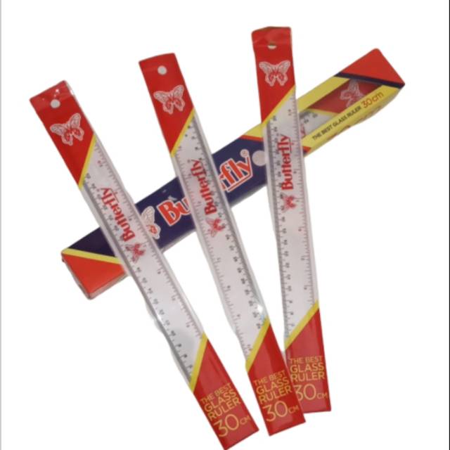 

PENGGARIS / MISTAR 30 CM BUTTERFLY Penggaris plastik