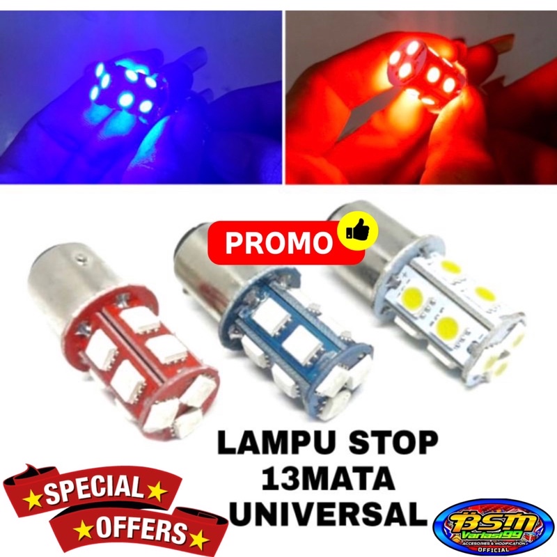 TERMURAH Lampu Stoplamp 13mata storobo kedip flash lampu stop belakang 13led jagung universal BHOLAM STOP 13mata