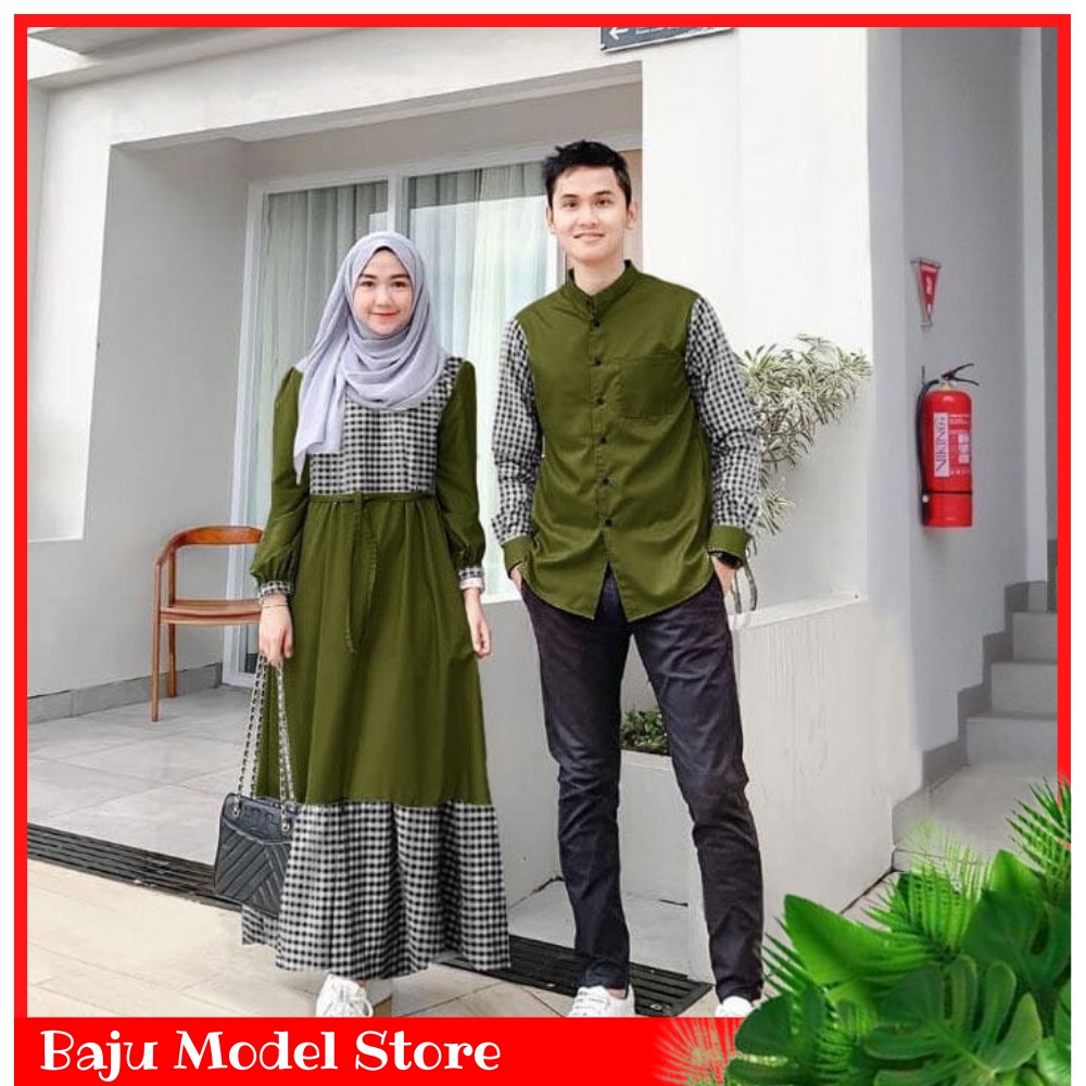 Baju Couple Pasangan Suami Istri Remaja Pria Wanita Muslim CP Damara Set Couple Tunangan Pesta Konda