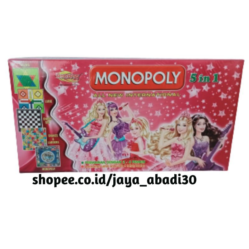 MAINAN MONOPOLI CATUR HALMA ULAR TANGGA DAN LUDO 5in1