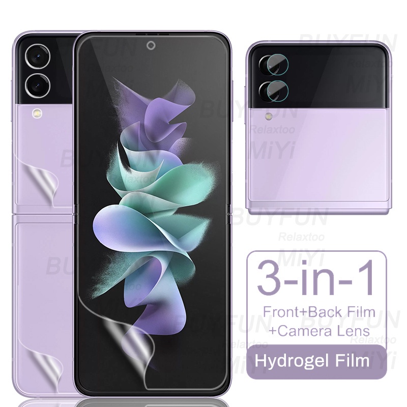 Pelindung Layar Samsung Galaxy Z Flip 3 paket 3 in 1 berbahan hydrogel