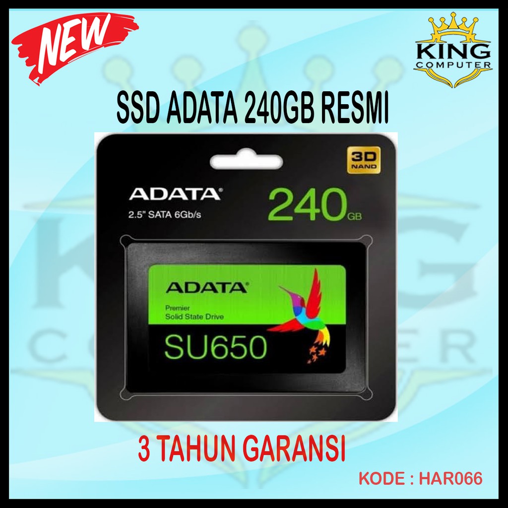 SSD ADATA 240GB SU650 INTERNAL 2.5  SATA III RESMI