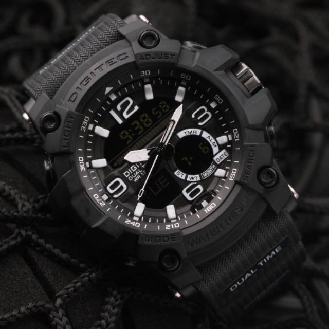 PROMO  JAM TANGAN PRIA DIGITEC GG 1000 DUAL TIME JAM SPORT PRIA ANTI AIR