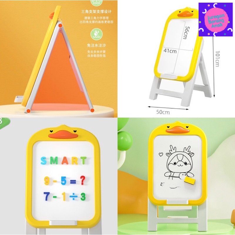 

Fun Edutoy White Board Magnet Alphabet Standing Papan Tulis Lipat Magnet Kado