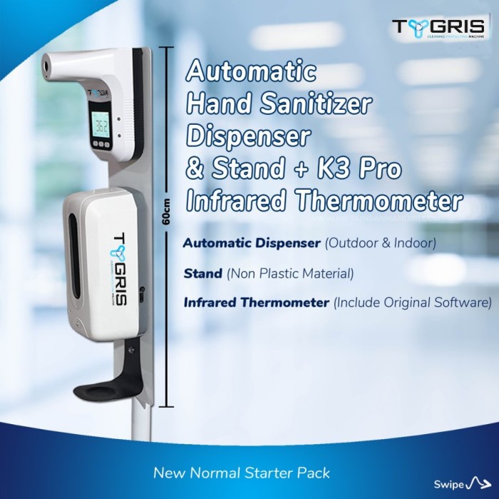 Tygris Stand Hand Sanitizer Automatic Dispenser + Termometer K3 Pro