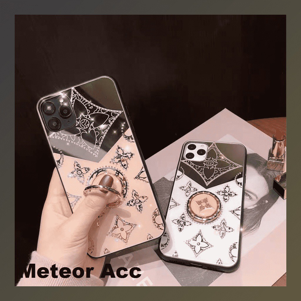 Case plus Ring stand LV case motif kembang Samsung S20+ S20 Ultra A51 A71 FH03