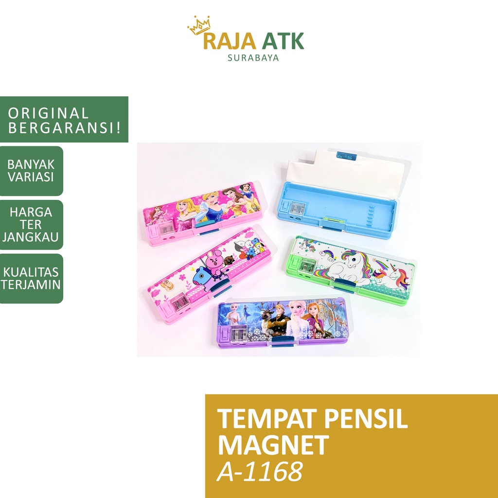 Tempat Pensil Magnet A-1168 - Kotak Tepak Tempat Pensil Magnet Anak Pop it Aesthetic Sekolah Transpa