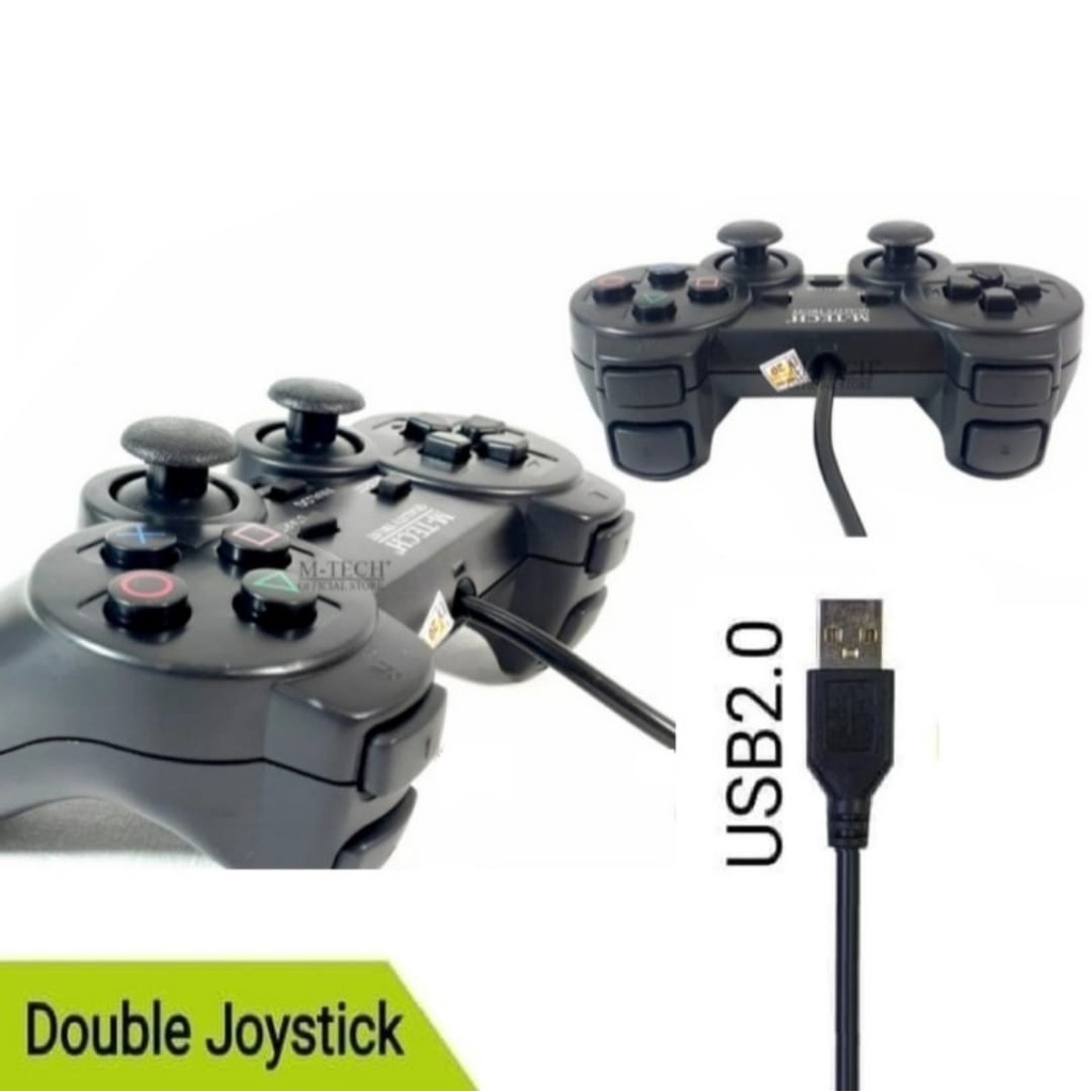 Stick Double M-Tech Gamepad Control Di PC Komputer Laptop PS3 USB Kabel