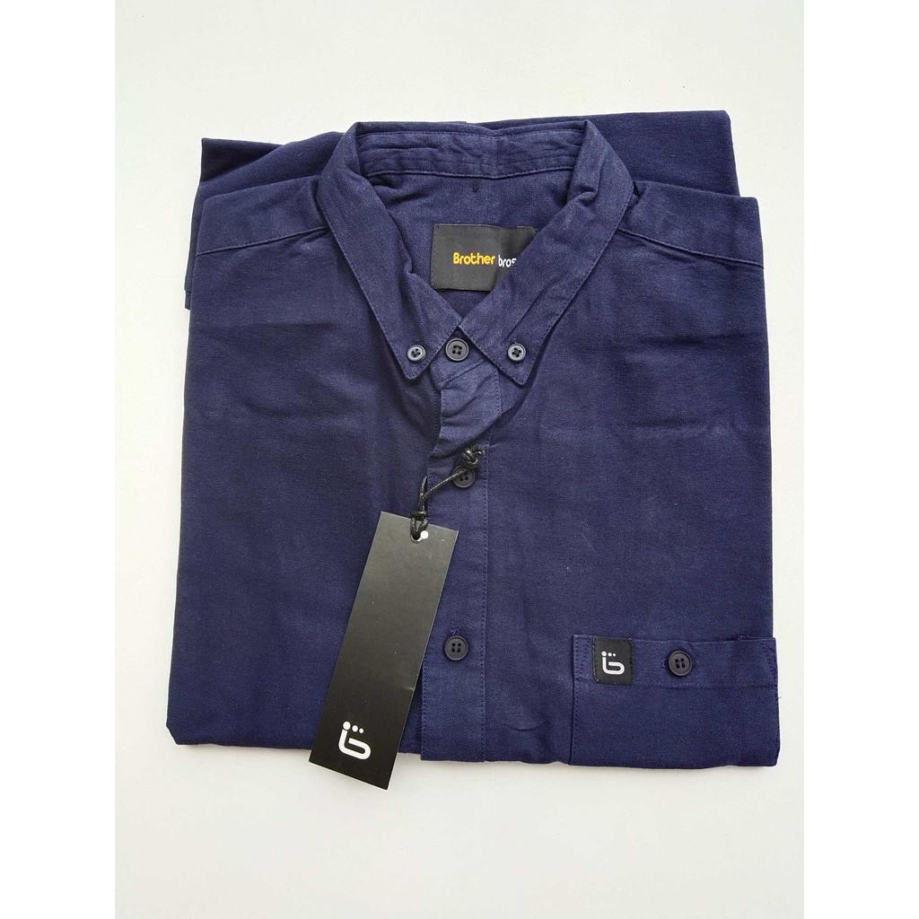 BROTHER BROSS Kemeja Pria Lengan Panjang Navy
