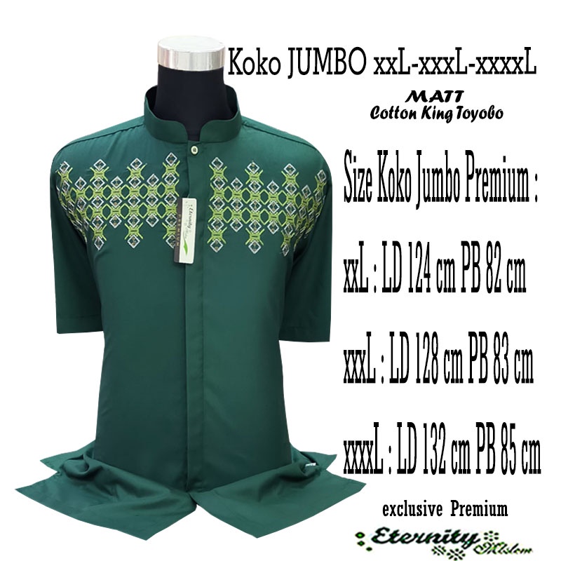 BAJU KOKO PRIA DEWASA JUMBO xxL-xxxL-xxxxL Lengan Pendek Koko Eternity Koko Syubbanul Muslimin Terbaru COD