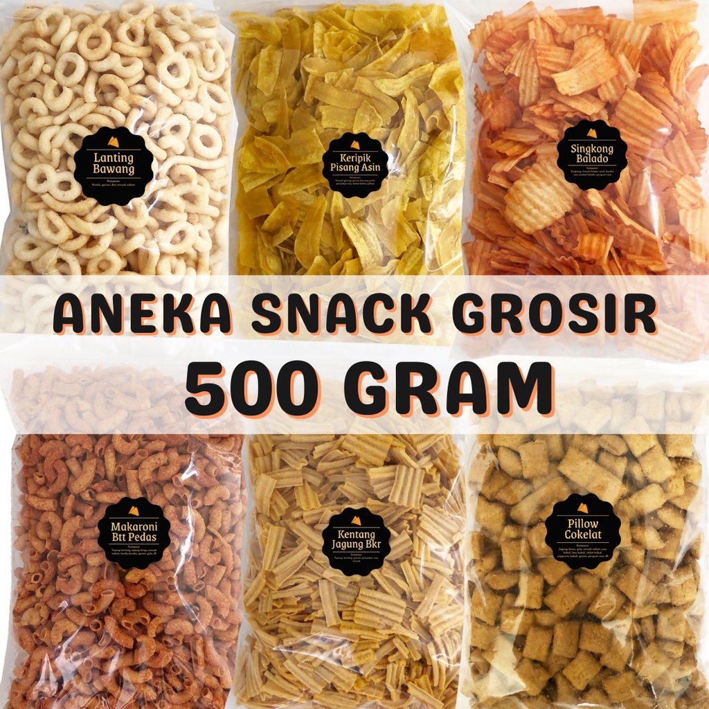 Aneka Snack 500 Gram / Snack Kiloan / Cemilan Camilan Bal Grosiran