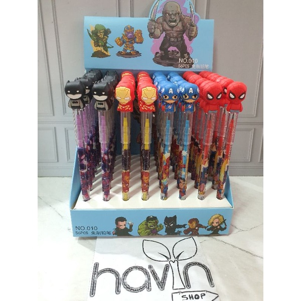 (4pcs) pensil lantu/lantu bensia/pensil cabut lucu/pensil bongkar pasang-AVENGER