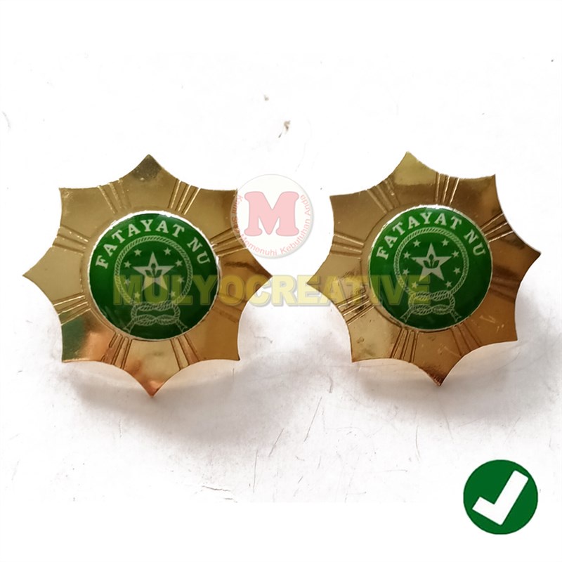 Lencana Fatayat NU Pin Logo Fatayat NU Model Bintang Bahan Kuningan