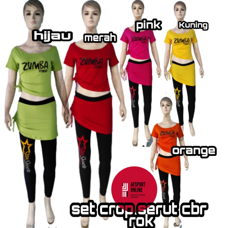 set crop serut cbr rok panjang