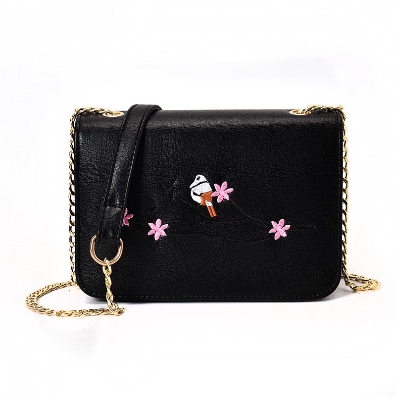 tas selempang kulit wanita bordir embroidery leather sling bag  (3I3) bta387